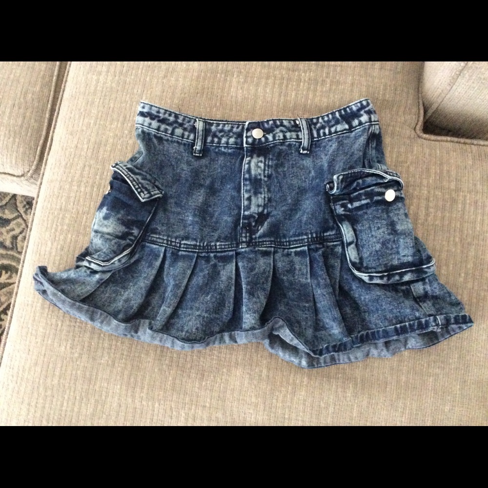 Denim skirt shein